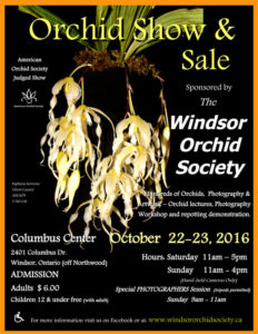 Windsor Orchid Society ---Annual Orchid Show and Sale (AOS Judged) @ Columbus Center of Windsor | Windsor | Ontario | Canada