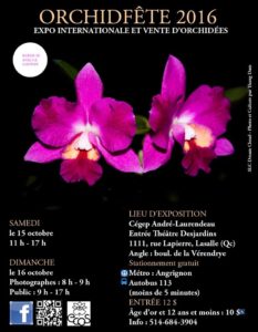 Eastern Canada Orchid Society (ECOS) -Orchidfête 2016 @ CEGEP Andre Laurendeau  | Montréal | Québec | Canada