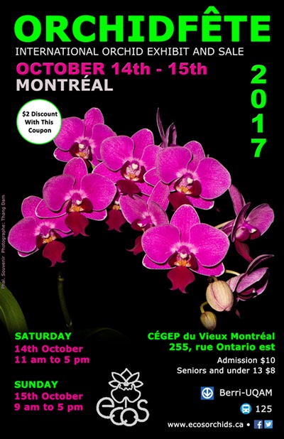 Eastern Canada Orchid Society Show and Sale @ CEGEP du Vieux Montreal | Montréal | Québec | Canada