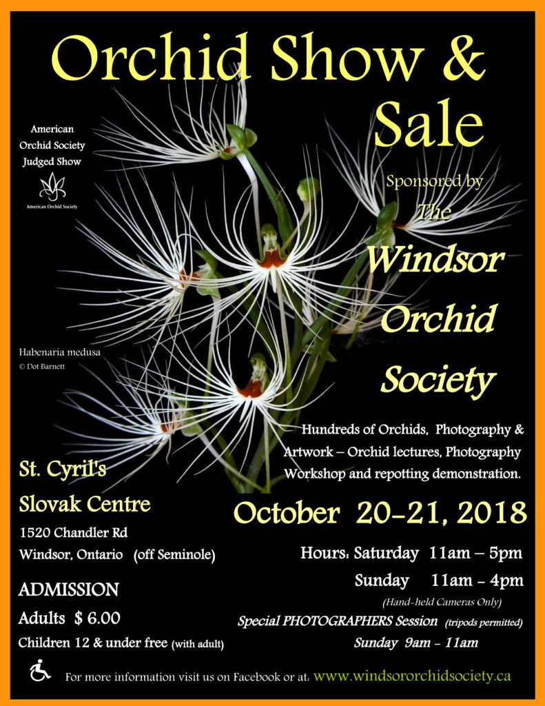 2018 Windsor Orchid Society Show and Sale @ St. Cyril's Slovak Centre | Windsor | Ontario | Canada