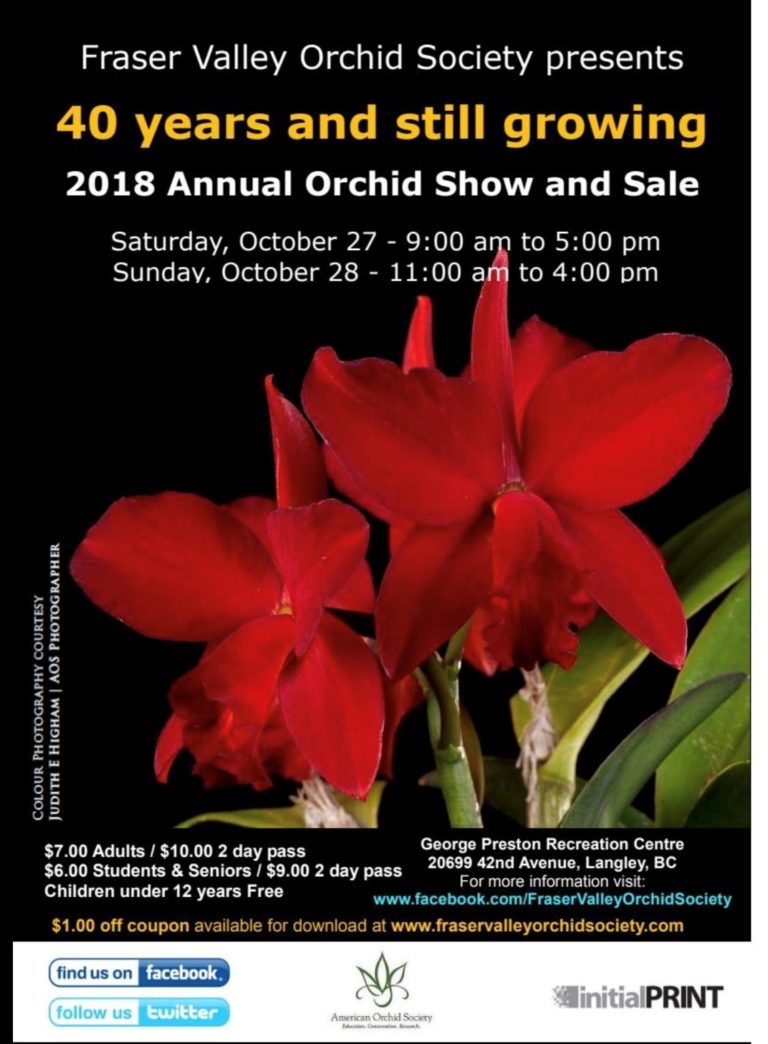 Fraser Valley Orchid Society Show & Sale @ George Preston Recreation Centre | Langley | British Columbia | Canada