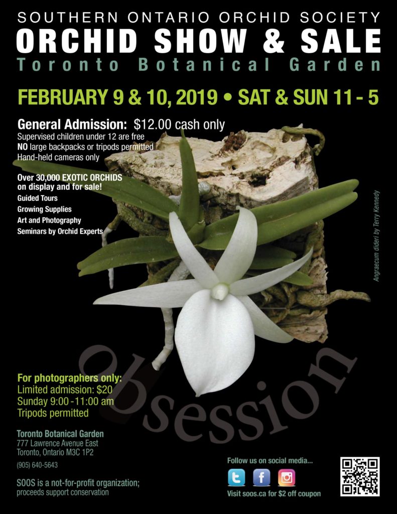 Southern Ontario Orchid Society Show & Sale 2019 @ Toronto Botanical Garden | Toronto | Ontario | Canada